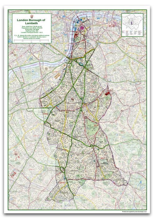 Lambeth London Borough Map