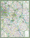 1:100,000 detailed map of Warwickshire, a county in the West Midlands of England, UK.  This map covers the towns:      Nuneaton     Stratford Upon Avon     Rugby     Leamington Spa     Bedworth     Kenilworth 