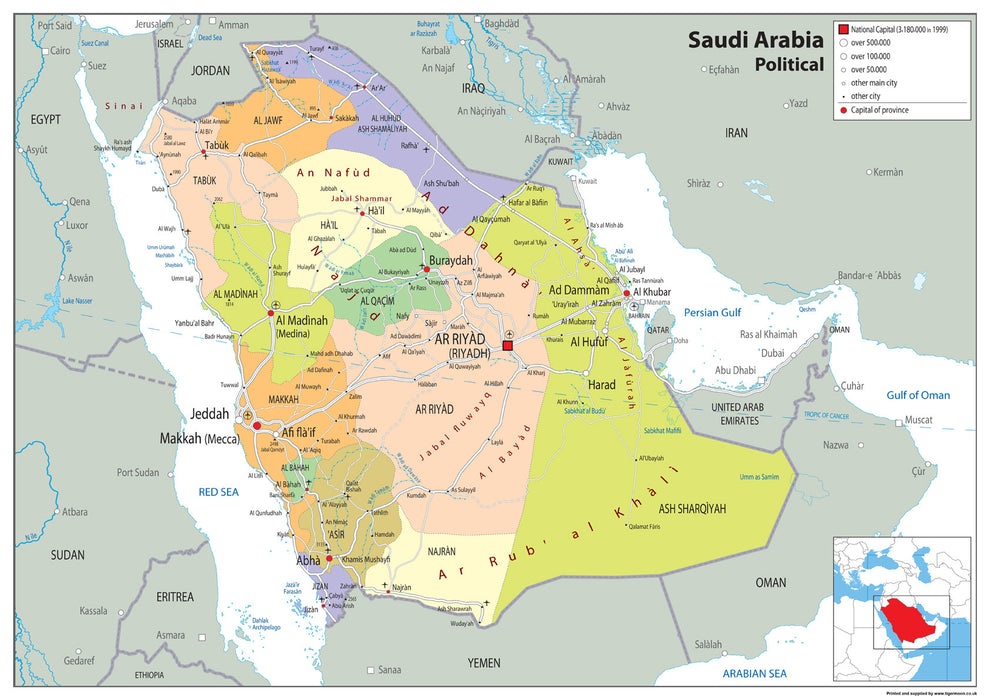 Saudi Arabia Political Map