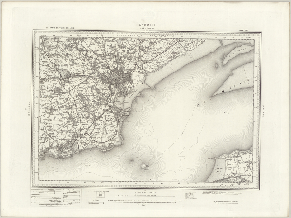 1890 Collection - Cardiff (Newport) Ordnance Survey Map