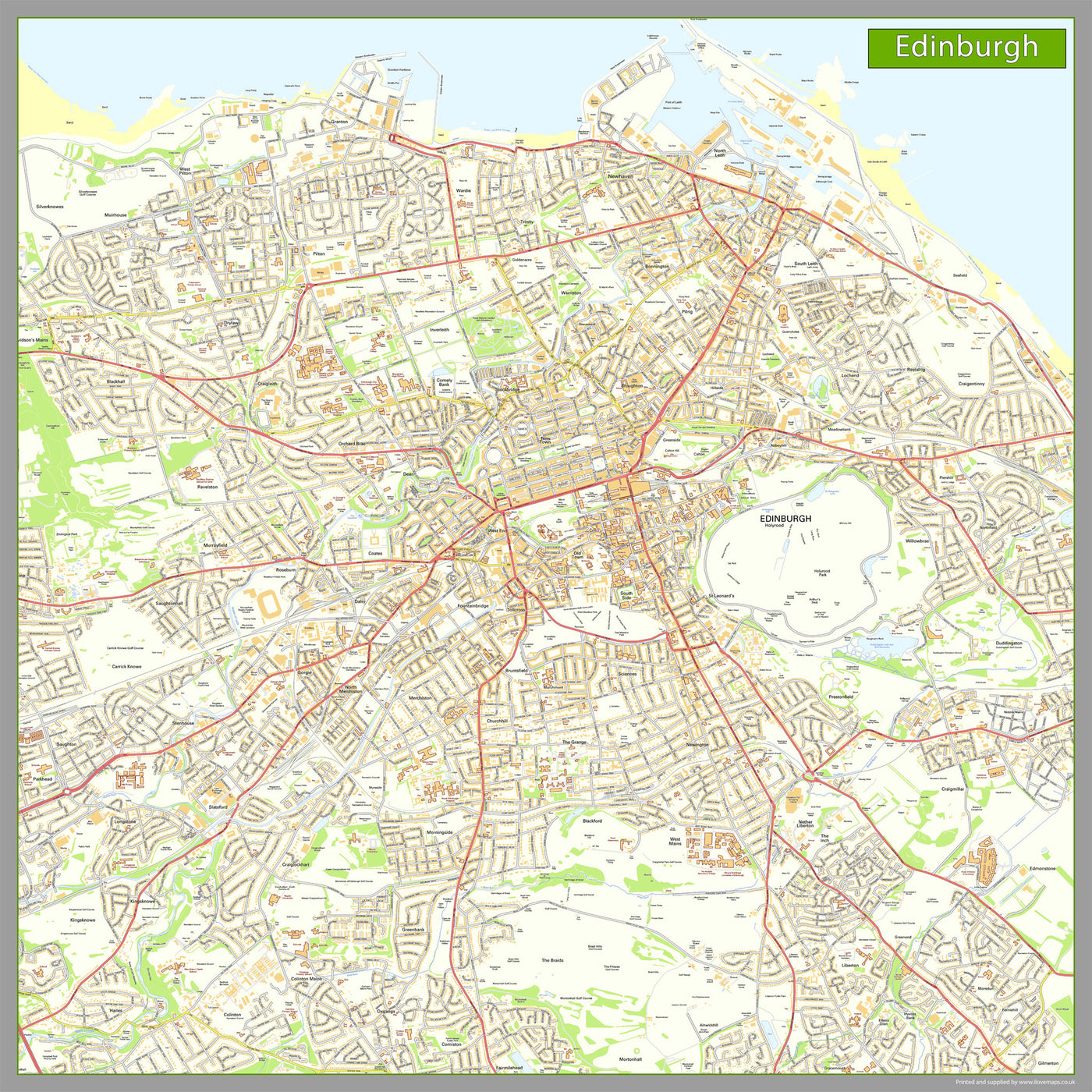 Edinburgh Geographical Map Edinburgh Street Map– I Love Maps