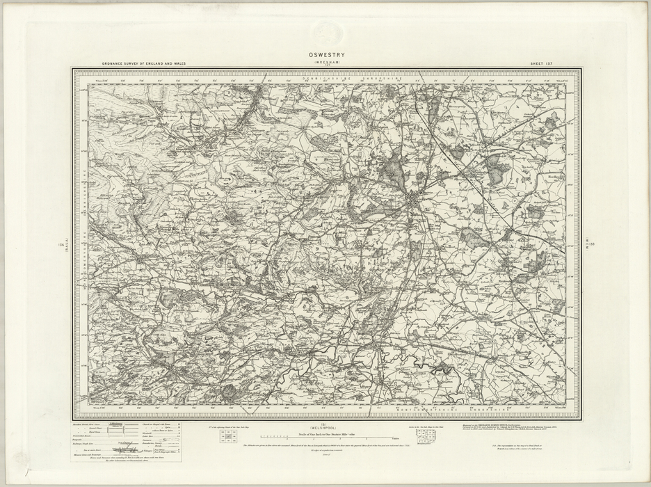 1890 Collection - Oswestry (Wrexham) Ordnance Survey Map