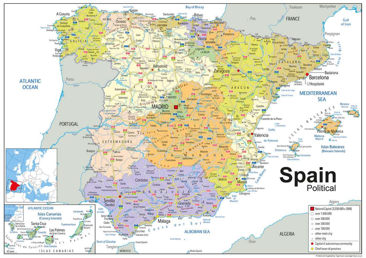 Pspain Map Spain Political Map– I Love Maps