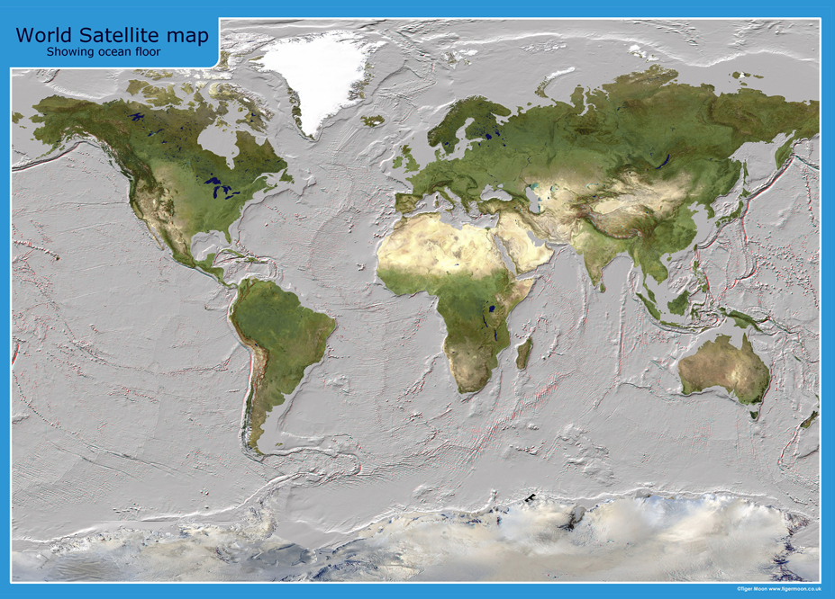 World Satellite Map Placemat