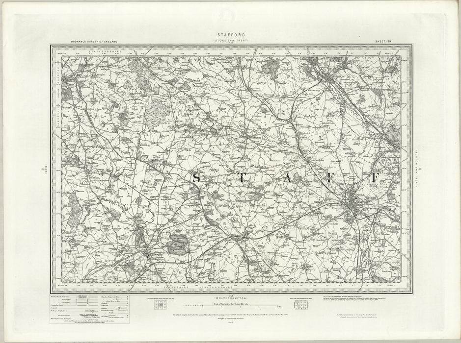 1890 Collection - Stafford (Stoke on Trent) Ordnance Survey Map