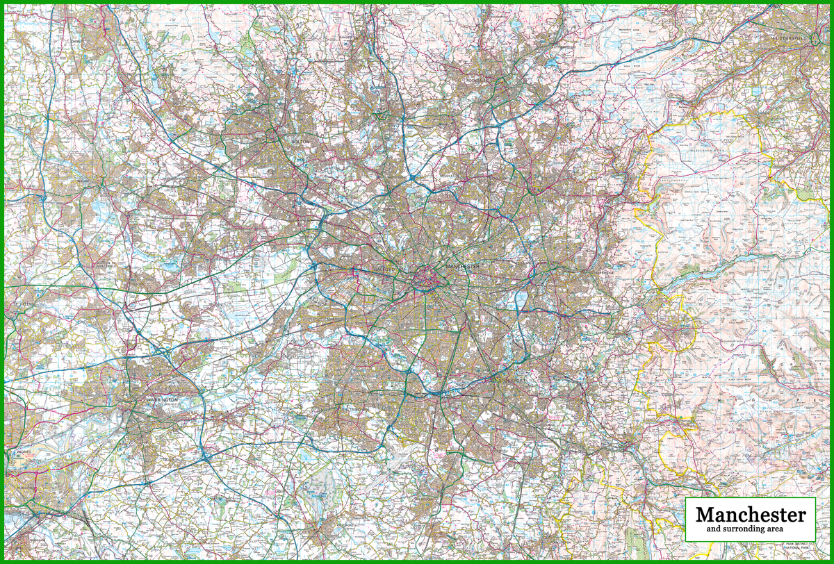 Manchester and Surrounding Areas Map– I Love Maps