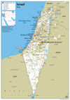 A clear, informative and colourful road map of Israel, a country in Western Asia, perfect for planning a trip. The capital is Jerusalem and the largest cities are:  Tel Aviv Haifa Ashdod Rishon LeẔiyyon Petah Tikva Beersheba Netanya Holon Bnei Brak Rehovot Bat Yam