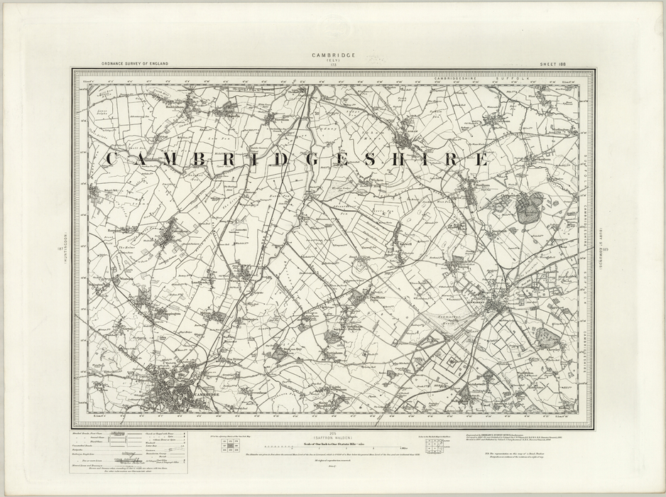 1890 Collection - Cambridge (Ely) Ordnance Survey Map