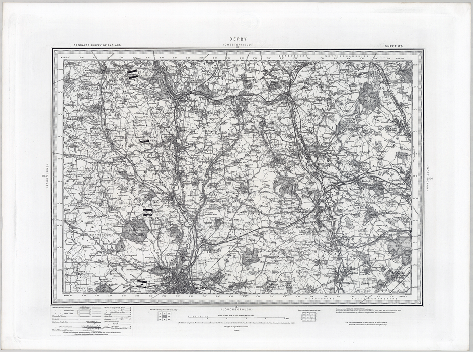Derby 1854 Ordnance Survey Map