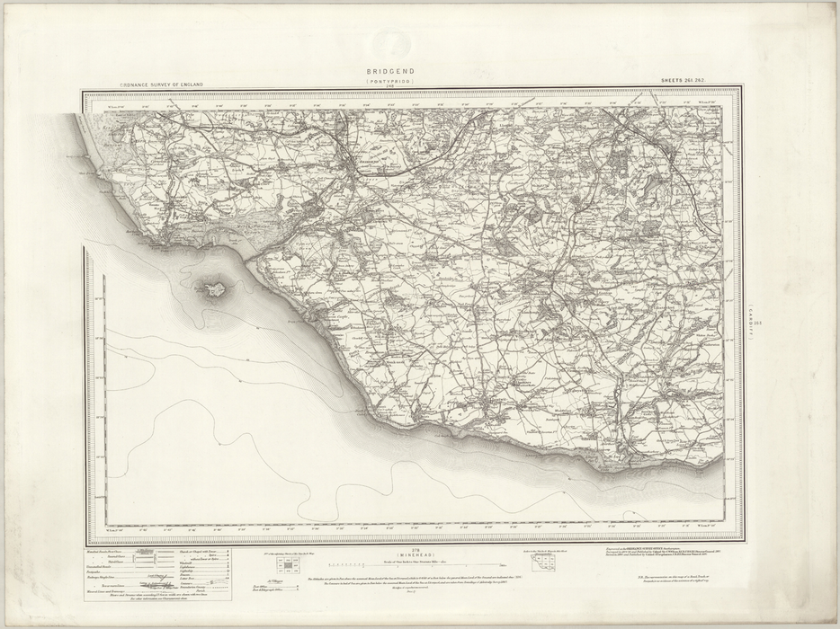 1890 Collection - Bridgend (Pontypridd) Ordnance Survey Map