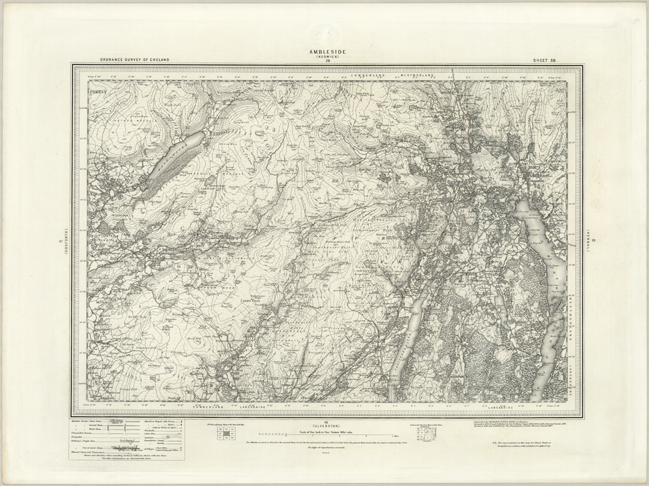 1890 Collection - Ambleside (Keswick) Ordnance Survey Map