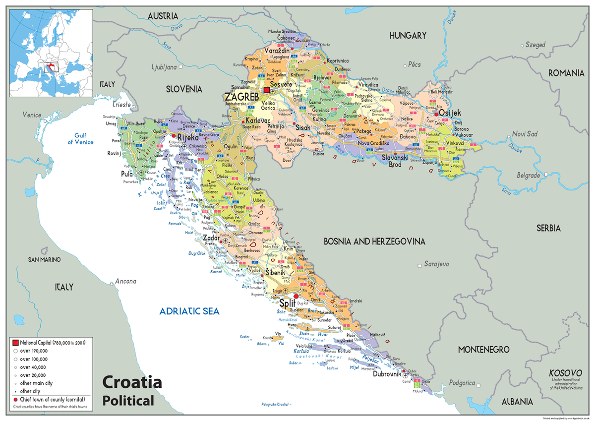 Croatia Political Map– I Love Maps