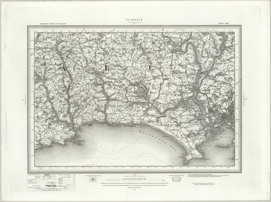 1890 Collection - Plymouth (Tavistock) Ordnance Survey Map