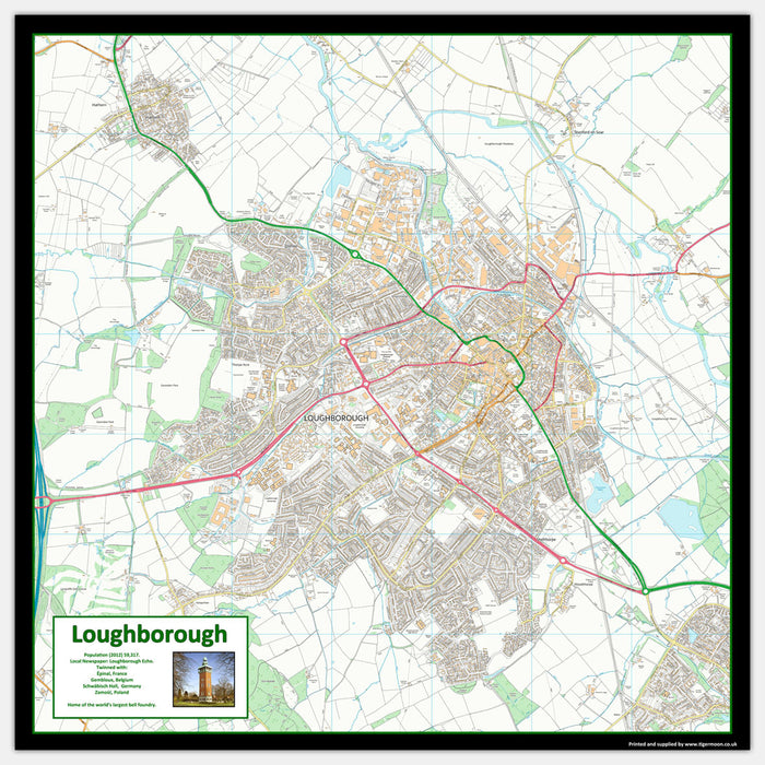 Loughborough Smaller Street Map