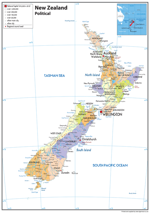 New Zealand Political Map