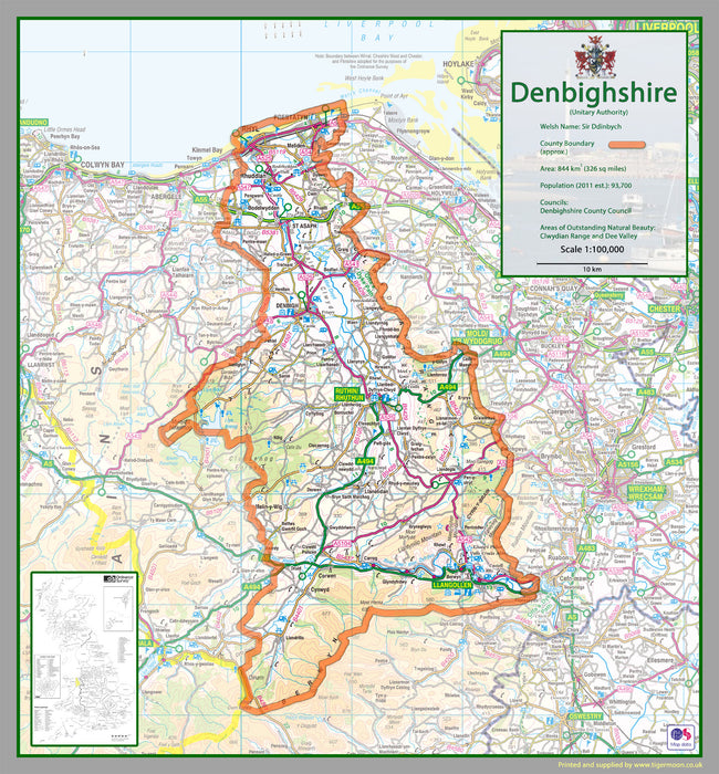 Denbighshire County Map