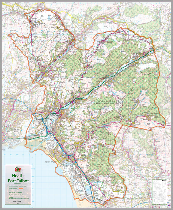 Neath Port Talbot County Map