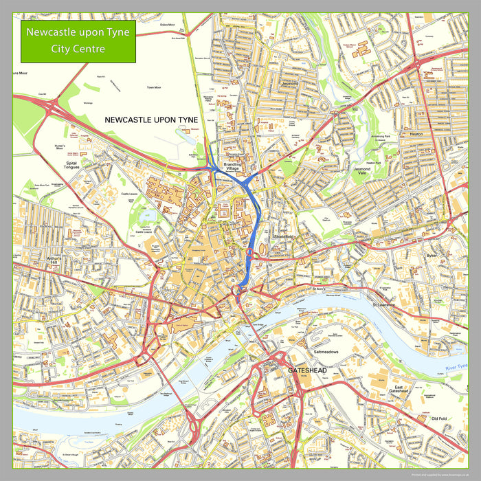 Newcastle City Centre Street Map– I Love Maps