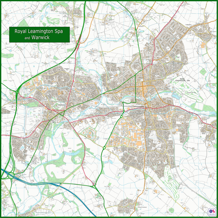 Royal Leamington Spa and Warwick Street Map