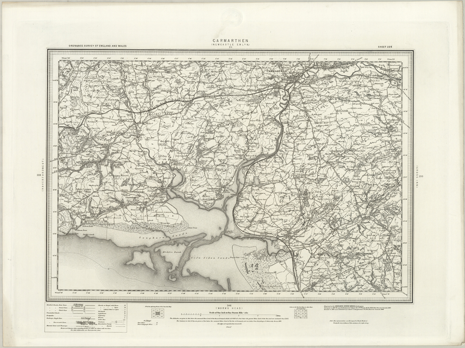 1890 Collection - Carmarthen (Newcastle Emlyn) Ordnance Survey Map