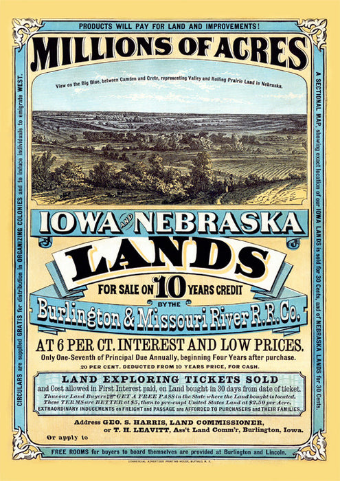 Iowa & Nebraska - Land for Sale Poster