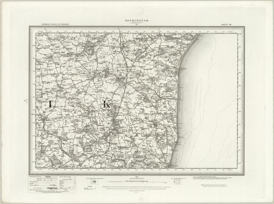 1890 Collection - Saxundham (Lowesoft) Ordnance Survey Map