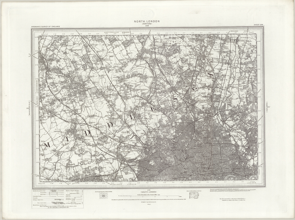 1890 Collection - North London (Hertford) Ordnance Survey Map