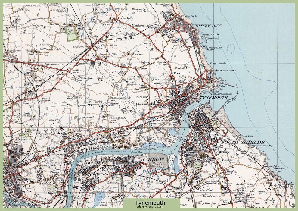 Tynemouth and Environs Ordnance Survey Map 1920