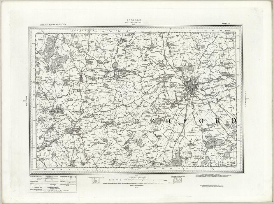 1890 Collection - Bedford (Wellingborough) Ordnance Survey Map