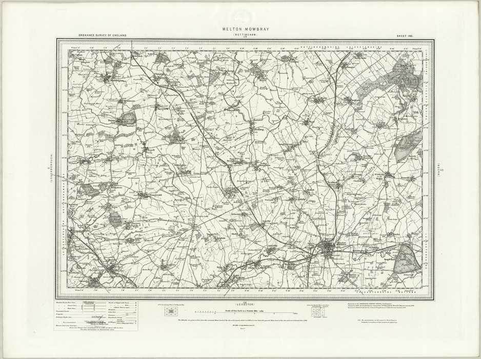 1890 Collection - Melton Mowbray (Nottingham) Ordnance Survey Map