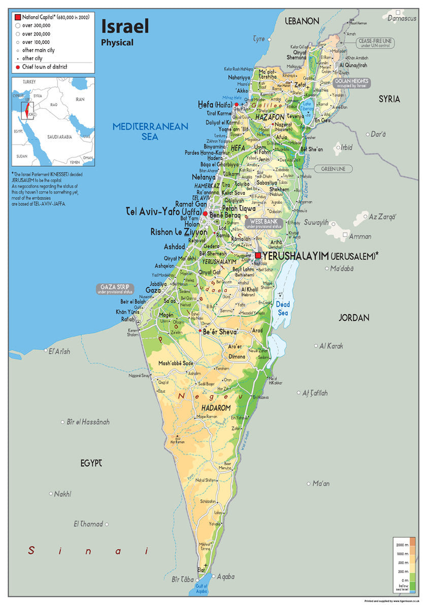 Israel Physical Map– I Love Maps