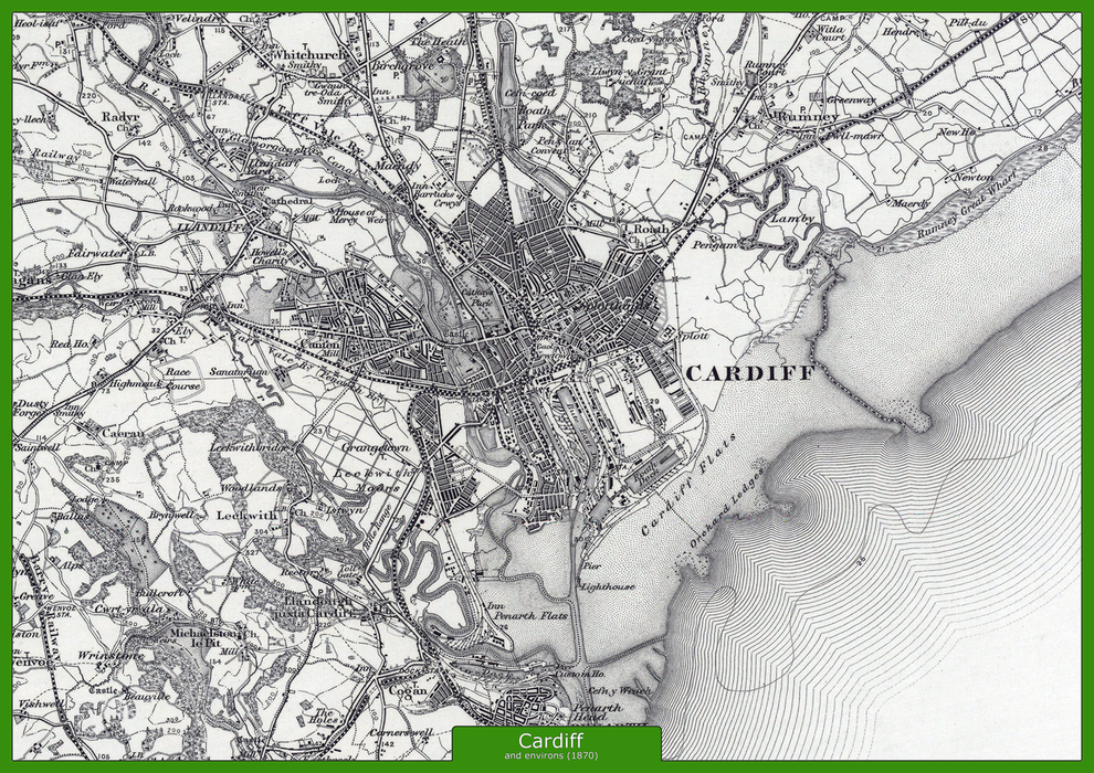 Cardiff and Environs - Ordnance Survey of England and Wales 1870 Series