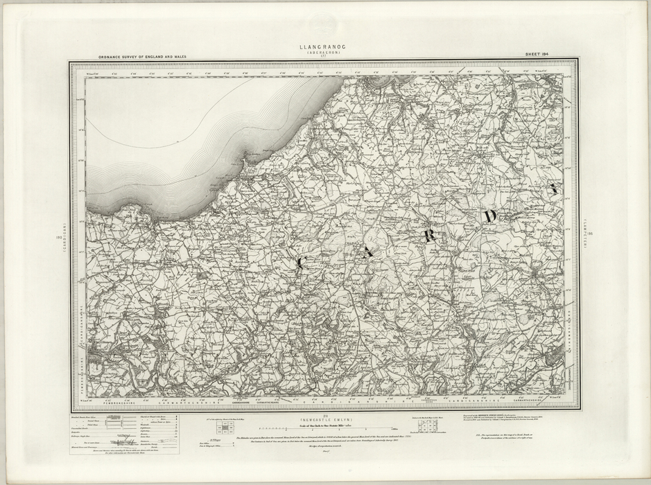 1890 Collection - Llangrangog (Aberaeron) Ordnance Survey Map