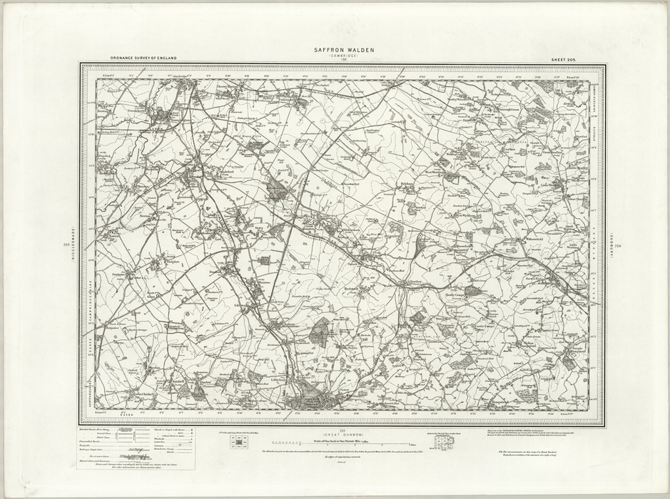 1890 Collection - Saffron Walden (Cambridge) Ordnance Survey Map