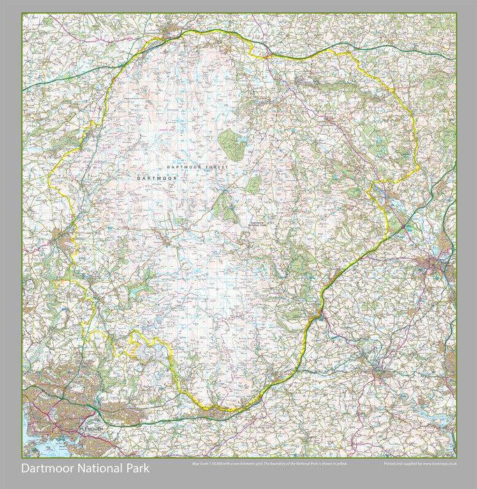 Dartmoor National Park Map