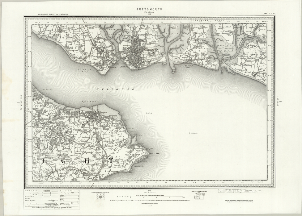 1890 Collection - Portsmouth (Fareham) Ordnance Survey Map