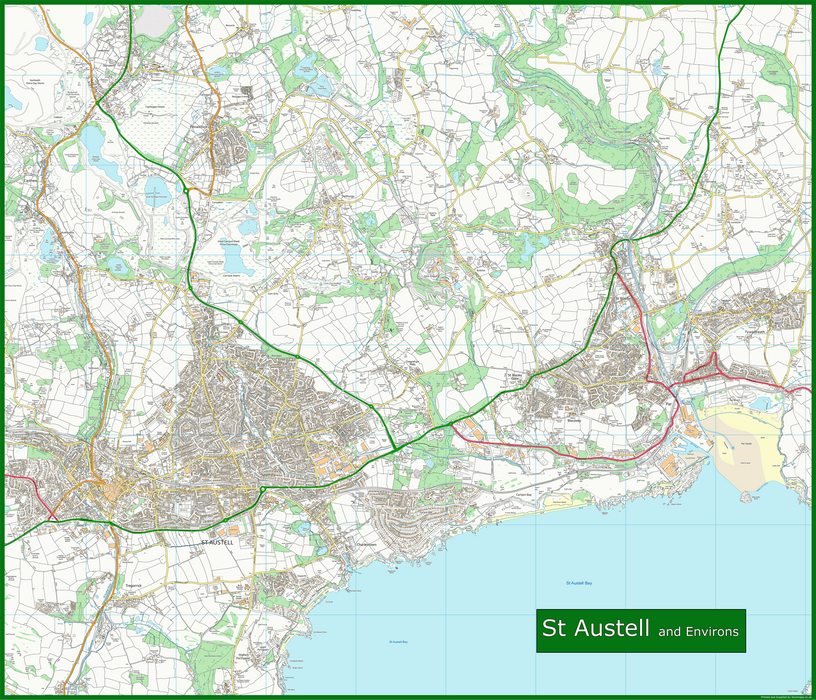 St Austell Street Coastal Area Map