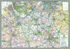 map of Cheshire, a county in England, UK.  This map covers the City of Chester and towns:      Sandbach     Widnes     Warrington