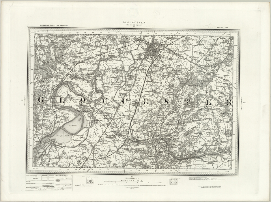 1890 Collection - Gloucester (Tewkesbury) Ordnance Survey Map