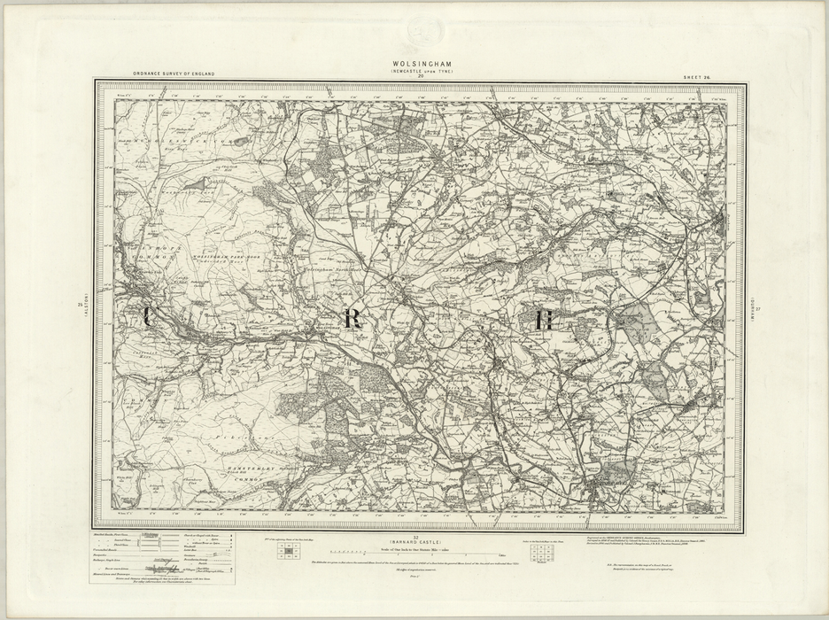 1890 Collection - Wolsingham (Newcastle upon Tyne) Ordnance Survey Map