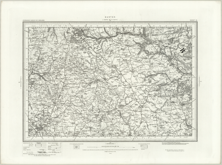 1890 Collection - Buxton (Chapel en le Frith) Ordnance Survey Map