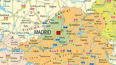 Extract from Spain Political Map showing Madrid