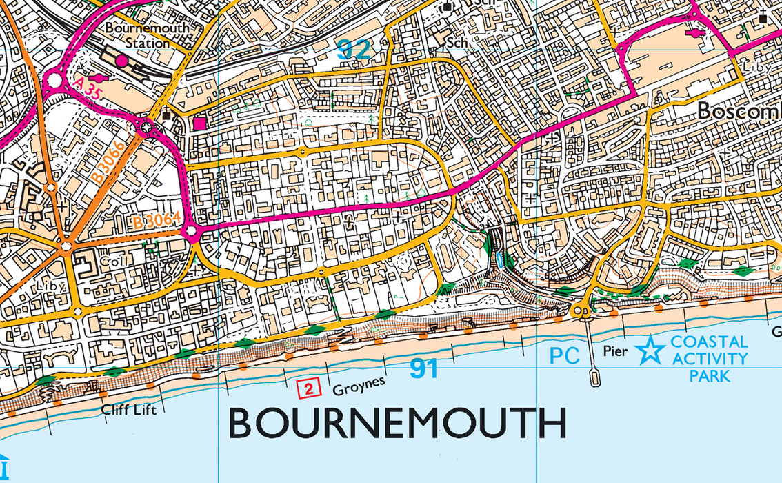 Bournemouth and Poole Harbour Coastal Area Map