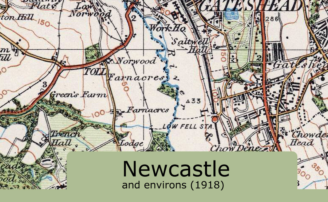 Newcastle and Environs Ordnance Survey Map 1920