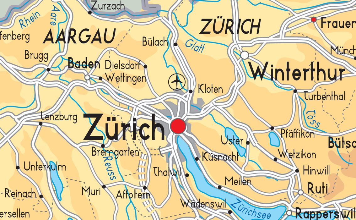 Switzerland Physical Map