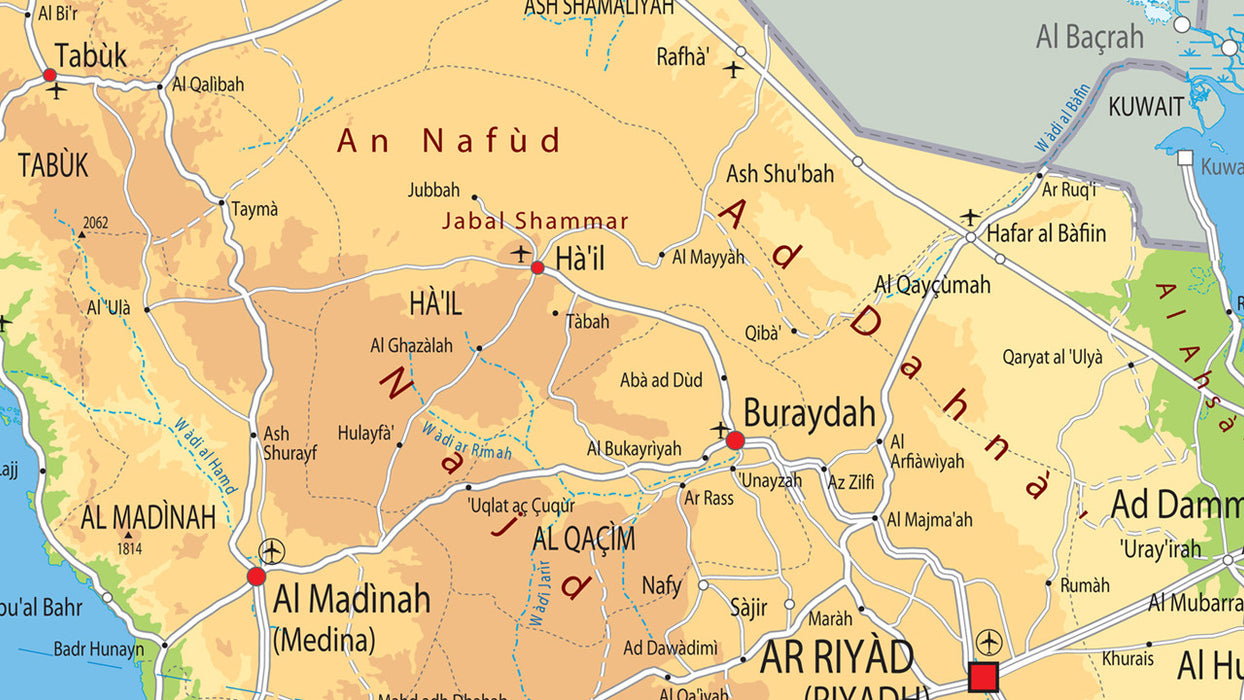 Saudi Arabia Physical Map