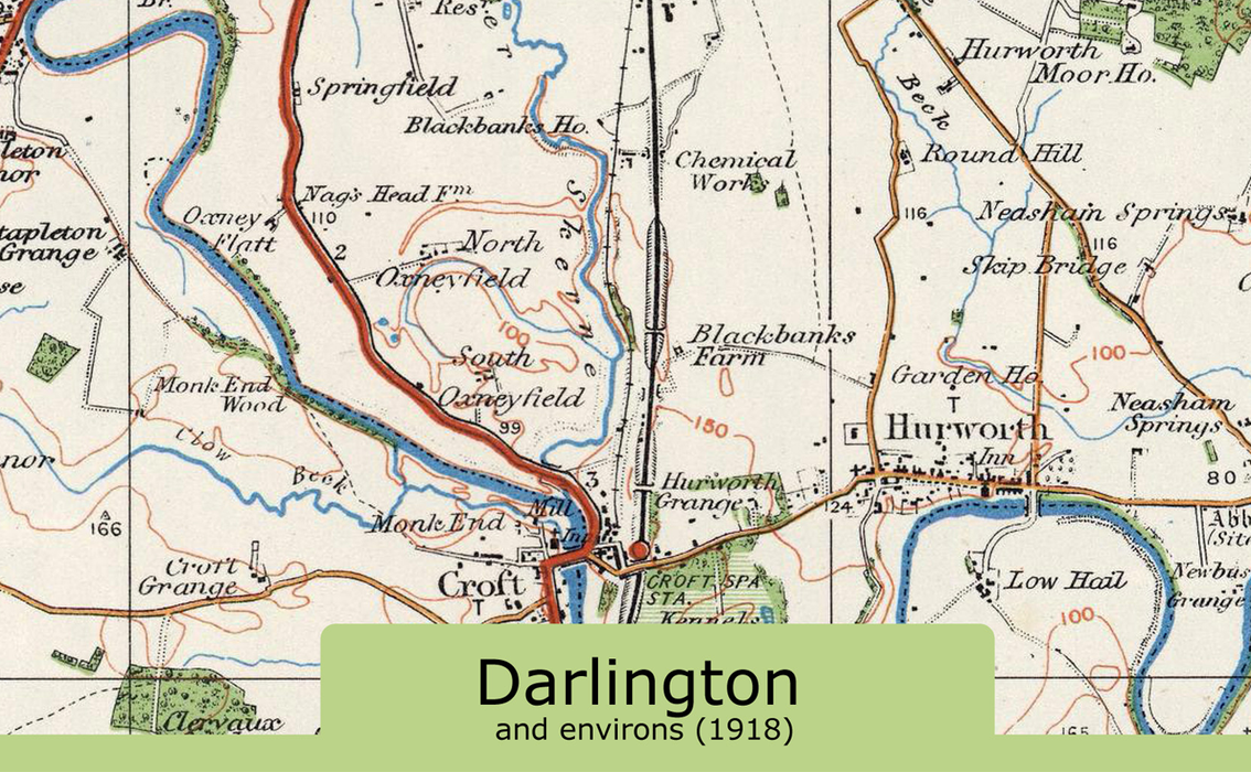 Darlington and Environs Ordnance Survey Map 1920