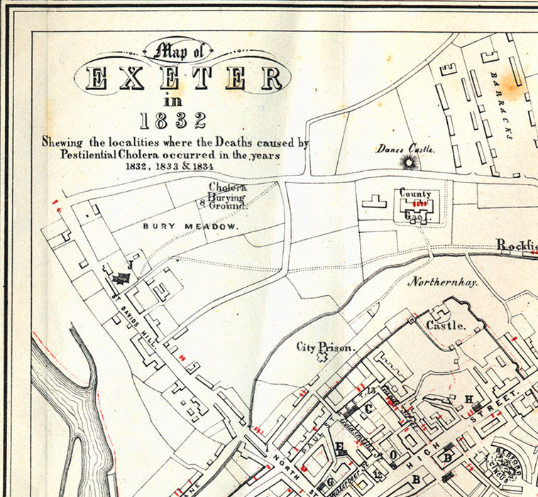 Thomas Shapter Cholera Map of Exeter 1832