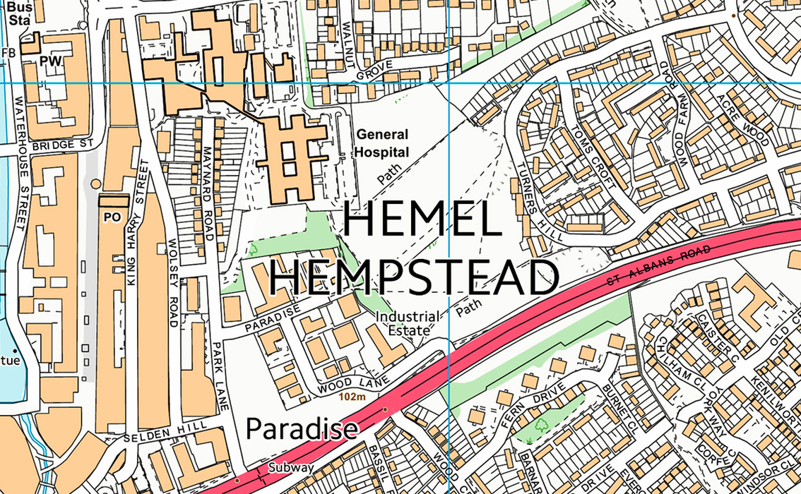 Hemel Hempstead Street Map