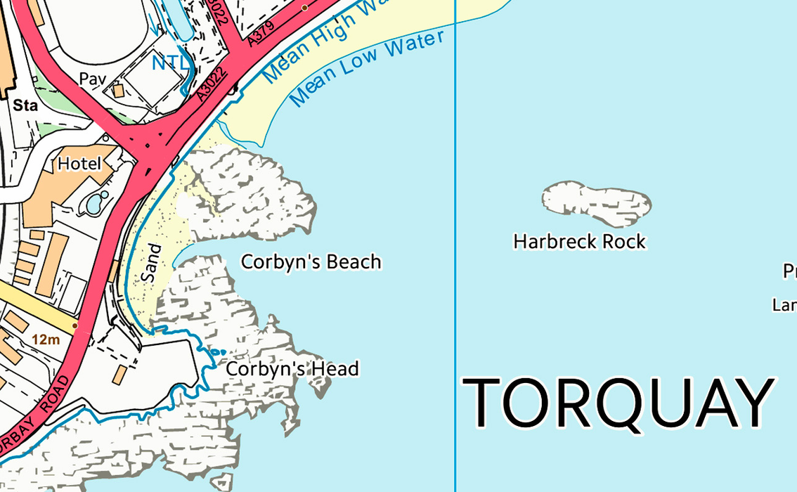 Torquay Street Coastal Area Map